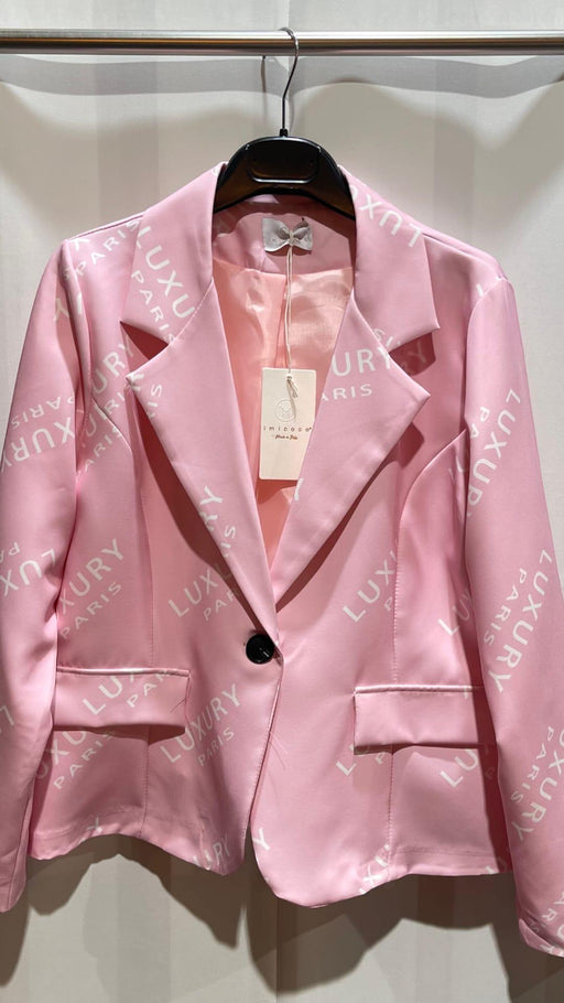 Imicoco - Blazer met tekst Luxury Paris kleur Roze - Chique Design
