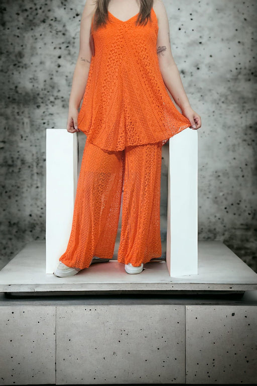 Italy Moda - Elegante Oranje Lange Top in A-Lijn gesneden - Chique Design