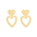 Michelle Bijou - Prachtige Gouden Dubbele Hart Oorbellen - Chique Design