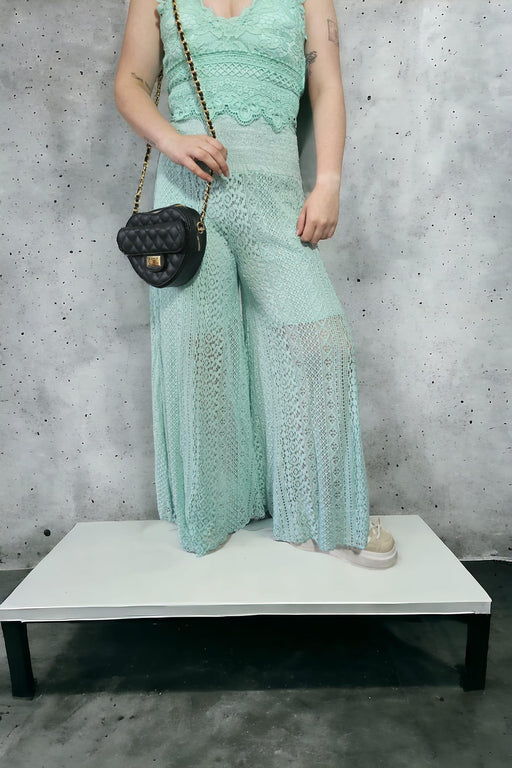 Thalise - Dames top met strik kleur Mint - Chique Design