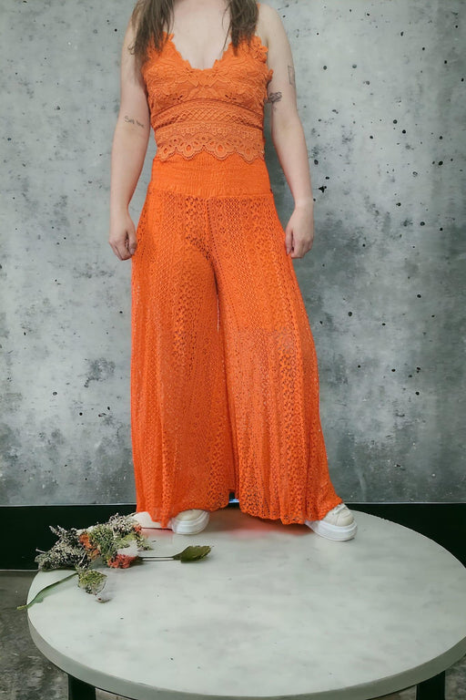 Thalise - Oranje Dames Top met Strik Detail - Chique Design