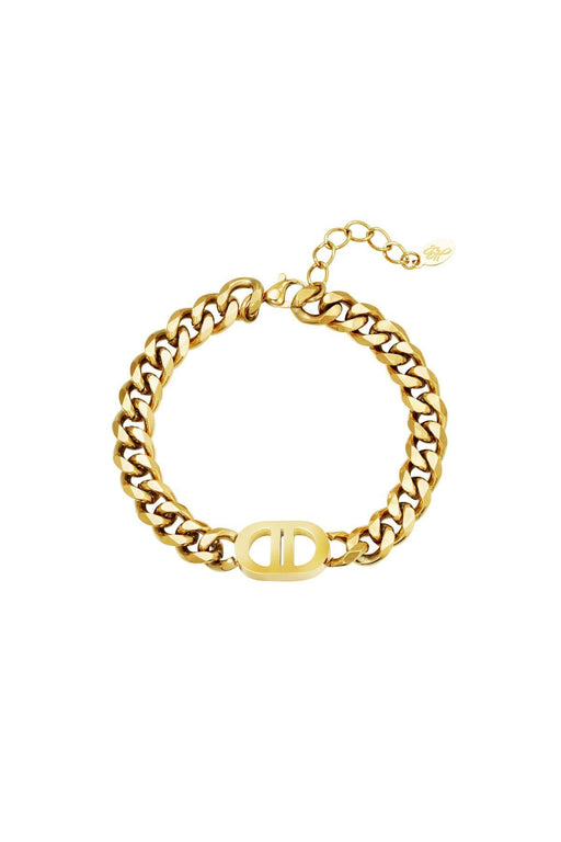 The Good Life - Stijlvolle Gouden Armband Roestvrij Staal - Chique Design