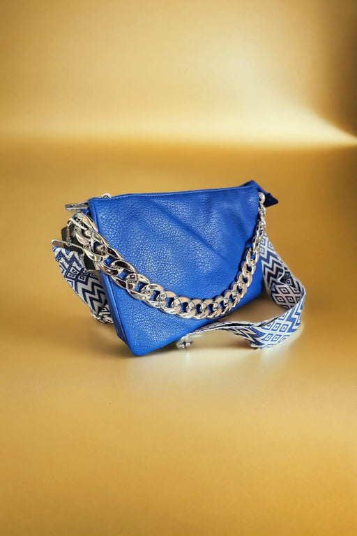 Fiorentino - Blauwe Handtas Handtas met Draagketting van Kunststof Zilverkleurig - Chique Design