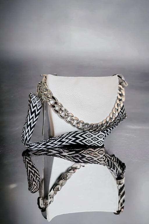 Fiorentino - Witte Handtas Handtas met Draagketting van Kunststof Zilverkleurig - Chique Design