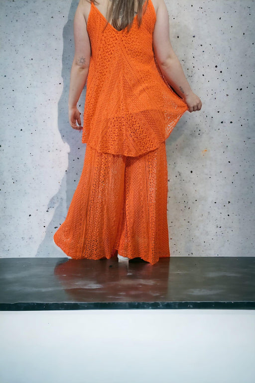 Monde - Elegante Oranje Lange Top in A-Lijn gesneden - Chique Design